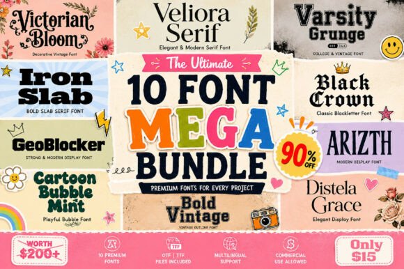 All-in-one Mega Bundle: The Display Typeface for High-Impact Campaigns