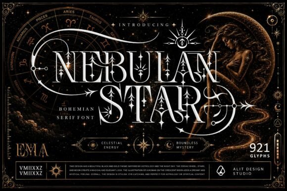 Nebulan Star Typeface: A Cosmic Serif for Scroll-Stopping Campaigns