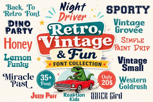 Upgrade Your Brand with Retro, Vintage Fun Collection Typeface